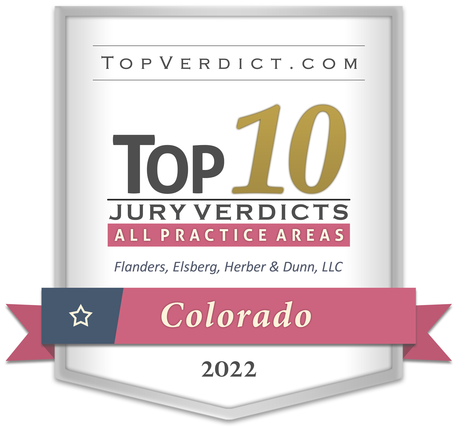 Verdict.com Award for 2022 top 10 verdicts in the state of Colorado